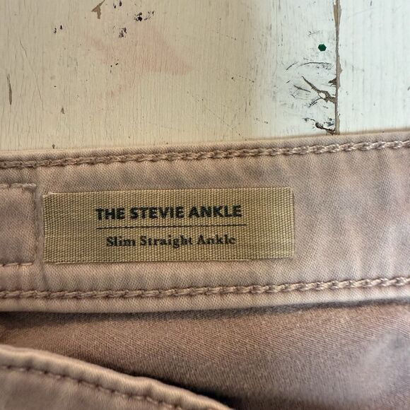 AG Adriano Goldschmied Women Sz 26R Pink Jeans Stevie Ankle Slim Straight Leg - Picture 6 of 15